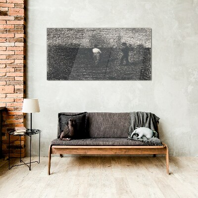 Obraz na skle Moderní rolníky Seurat