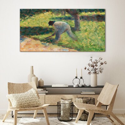 Obraz na skle Rolník s maoty Seurat