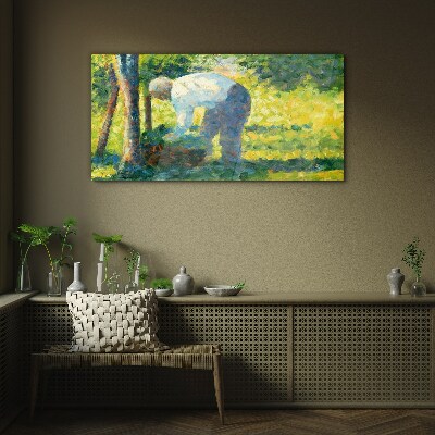 Obraz na skle Zahradník Seurat
