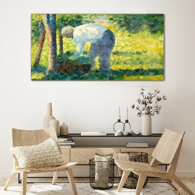 Obraz na skle Zahradník Seurat