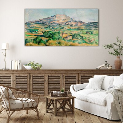 Obraz na skle Malování hory přírody