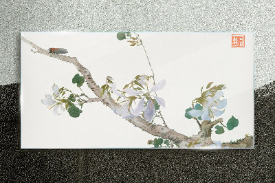 Obraz na skle Hmyz a květiny Ju Lian