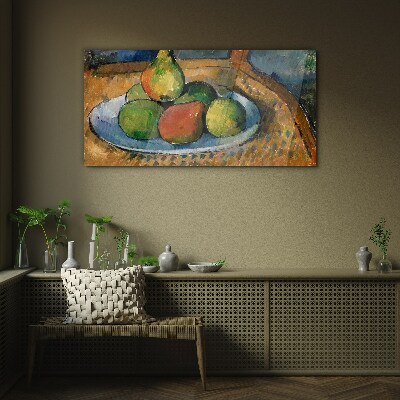 Obraz na skle Deska s ovocem na židli