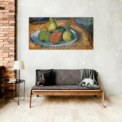 Obraz na skle Deska s ovocem na židli