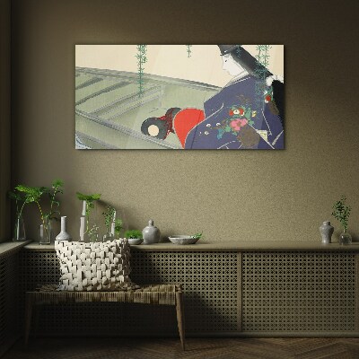 Obraz na skle Abstrakce Ženy Kimono