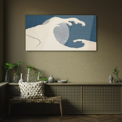 Obraz na skle Night Moon Moře vlny