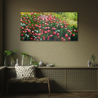 Obraz na skle Květiny pole příroda