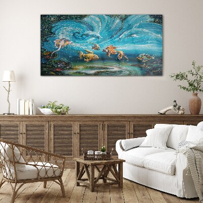 Obraz na skle Malování zvířat ryby