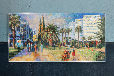 Obraz na skle Malování městských stromů