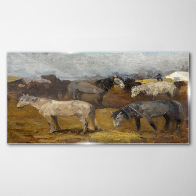 Obraz na skle Malování zvířat koně