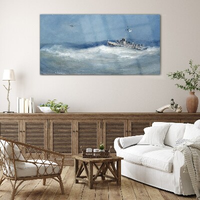 Obraz na skle Malířství oceánu moře loď