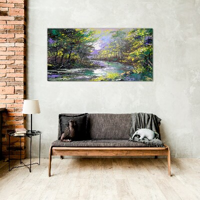 Obraz na skle Malování lesních řek