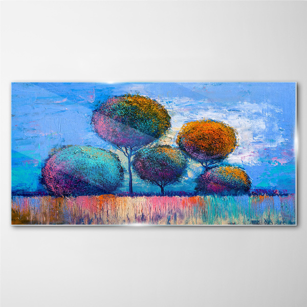 Obraz na skle Malba abstrakce stromy