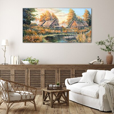 Obraz na skle Malování hutů lesní přírody