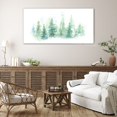 Obraz na skle Lesy akvarel stromu