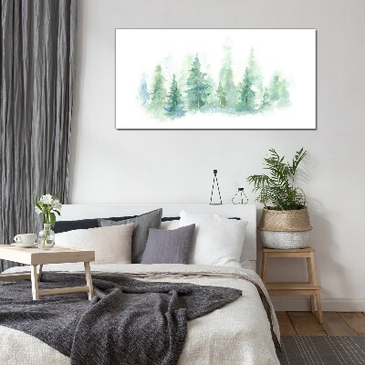 Obraz na skle Lesy akvarel stromu