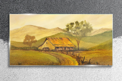 Obraz na skle Ráno klidná venkovská krajina