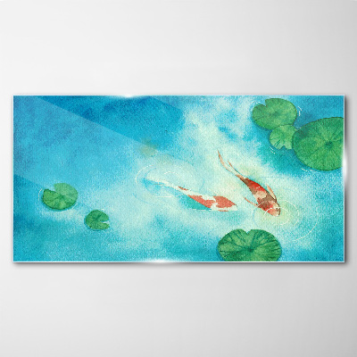 Obraz na skle Malování zvířat ryby Koi