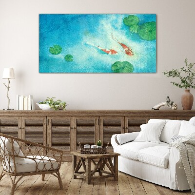 Obraz na skle Malování zvířat ryby Koi