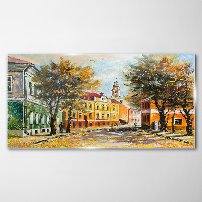 Obraz na skle Malování města podzim