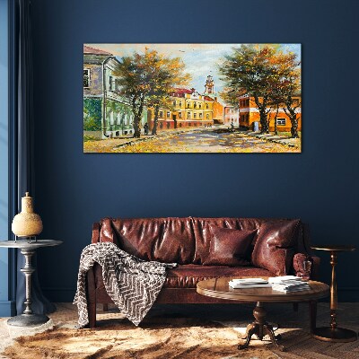 Obraz na skle Malování města podzim