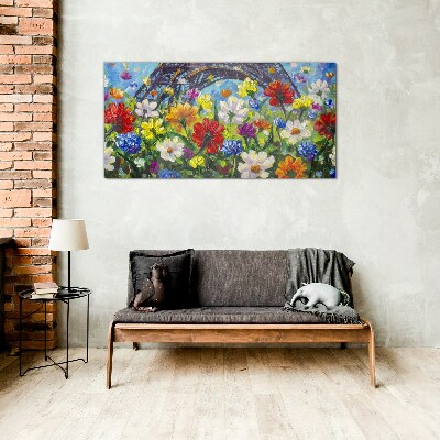Obraz na skle Malování květiny příroda