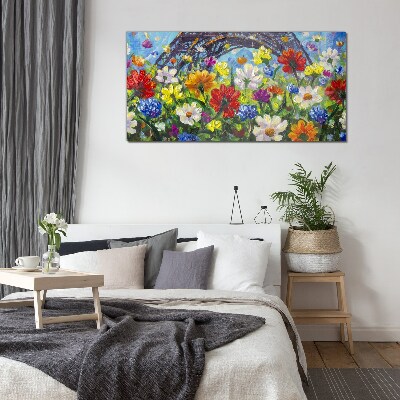 Obraz na skle Malování květiny příroda