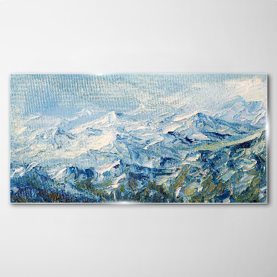 Obraz na skle Zimní malování hory