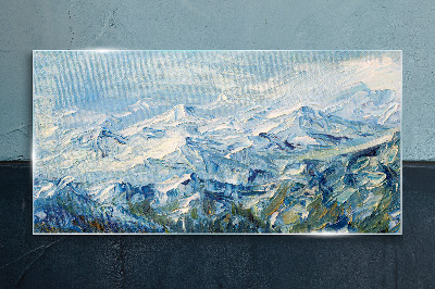 Obraz na skle Zimní malování hory