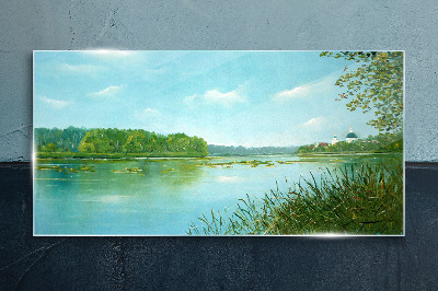 Obraz na skle Poklidná krajina u vody