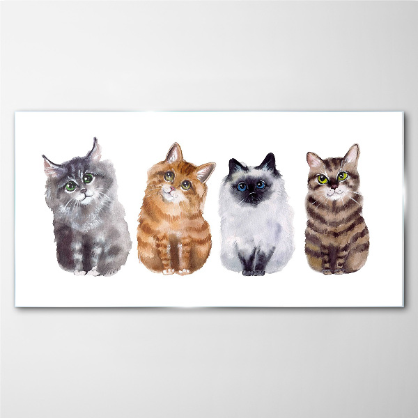 Obraz na skle Malování zvířat kočky