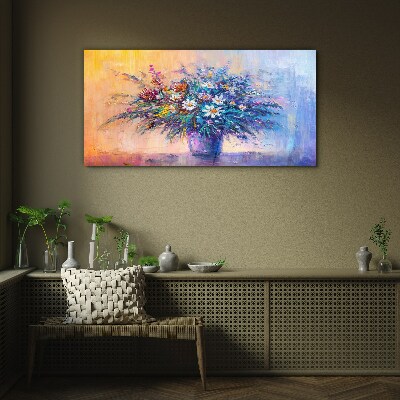 Obraz na skle Malba abstrakce květiny