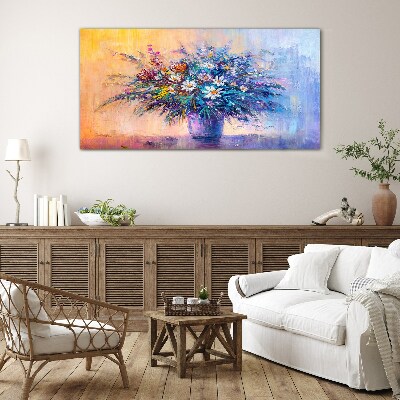 Obraz na skle Malba abstrakce květiny