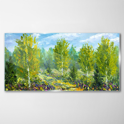 Obraz na skle Lesní malba