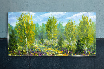 Obraz na skle Lesní malba
