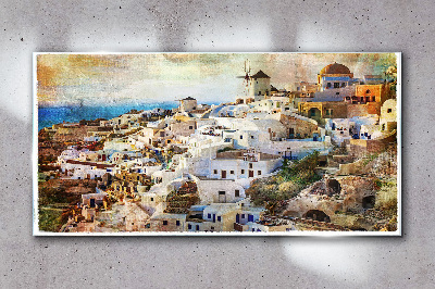 Obraz na skle Santorini na slunci