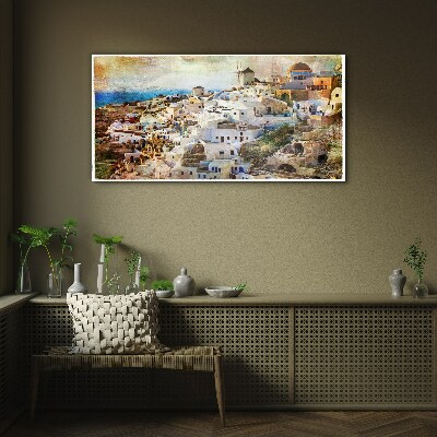 Obraz na skle Městské moře panoráma města