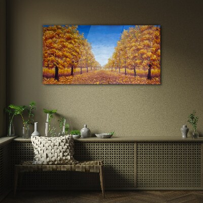 Obraz na skle Podzimní malba stromu