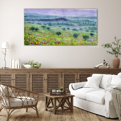 Obraz na skle Malování stromy krajina