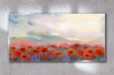 Obraz na skle Abstrakce Maki květiny