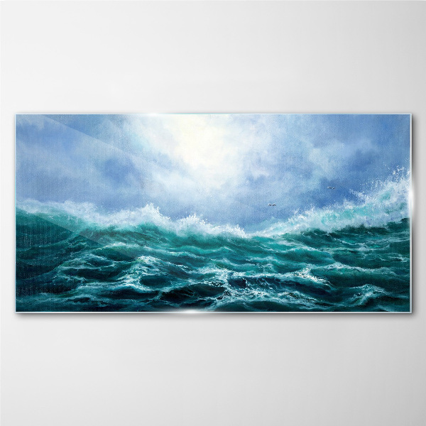 Obraz na skle mořská bouře příroda