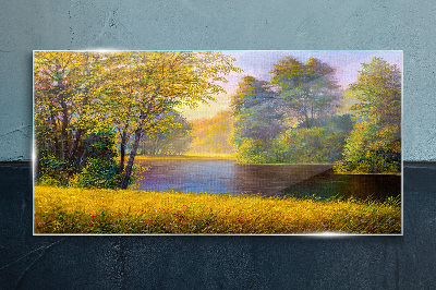 Obraz na skle Zlatý podzim na řece