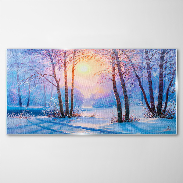 Obraz na skle Zimní les slunce příroda