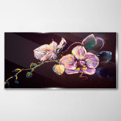 Obraz na skle Abstrakce květiny listy