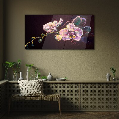 Obraz na skle Abstrakce květiny listy