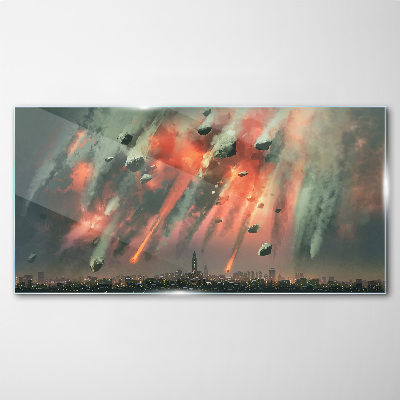 Obraz na skle Meteora Město noční obloha