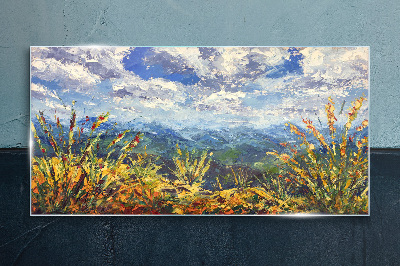 Obraz na skle Krajina horských mraků