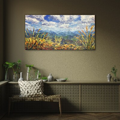 Obraz na skle Krajina horských mraků