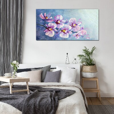 Obraz na skle Orchideje v pastelových odstínech