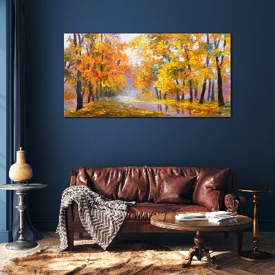 Obraz na skle Abstrakce lesní listy podzim
